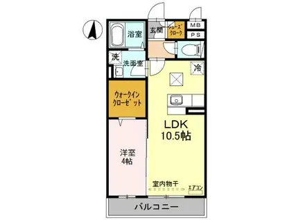 四季の森II(1LDK/1階)の間取り写真
