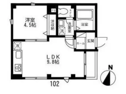 パライーソベルデ(1LDK/2階)の間取り写真