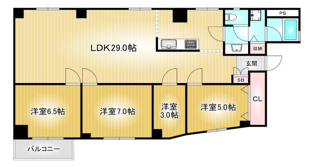 ハイウッド栄(4LDK/6階)の間取り写真