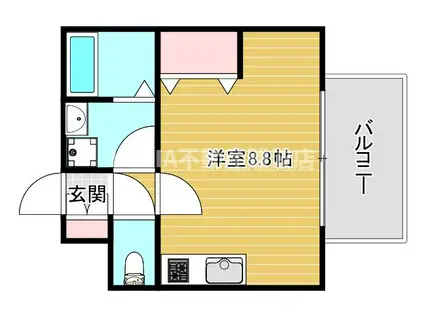 アドバンス難波南シャルム(1K/13階)の間取り写真