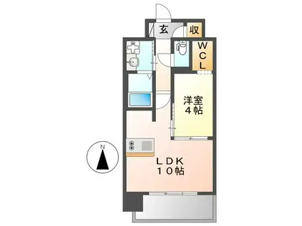 プレサンス丸の内レジデンス(1LDK/3階)の間取り写真