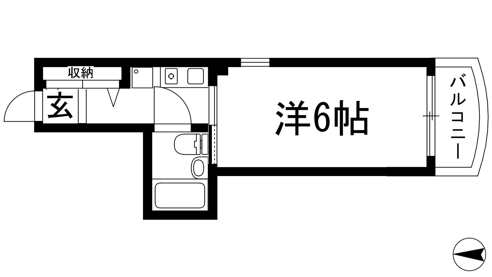 ミツワ小戸ビル(1K/2階)の間取り写真
