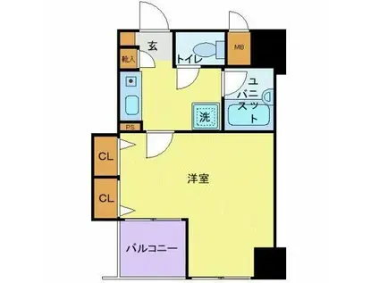 サンテミリオン東日本橋駅前(1K/10階)の間取り写真