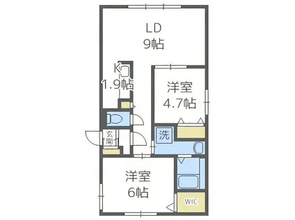 シュア・コート月寒(2LDK/2階)の間取り写真