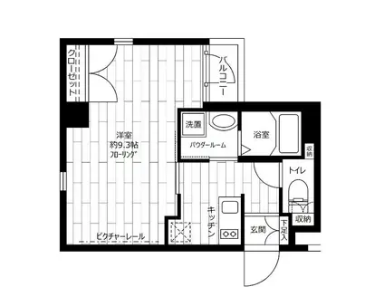 ステージファースト常盤台(1K/3階)の間取り写真