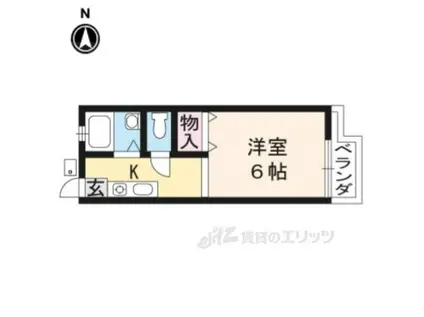 ヴィラ哲学の道A棟(1K/1階)の間取り写真