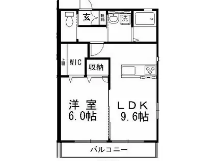 アヴィニール(1LDK/1階)の間取り写真