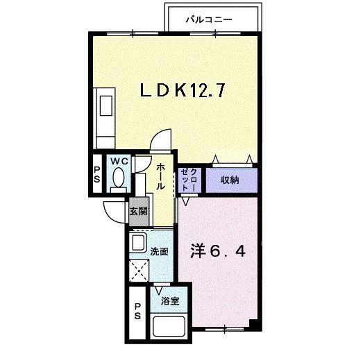 アヴェニール永和(1LDK/2階)の間取り写真
