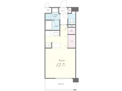 ルシェロノルテ(1K/1階)の間取り写真