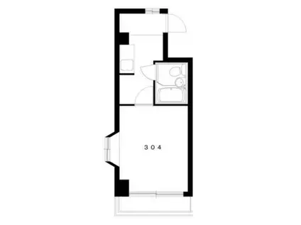 サンウッド淵野辺(1K/3階)の間取り写真