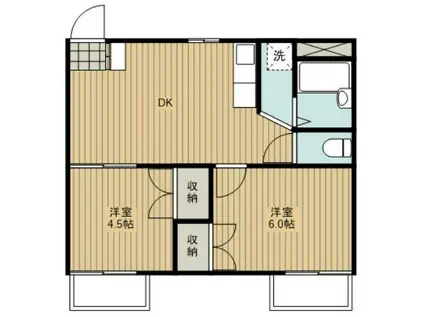 メゾンドール1番館(2DK/3階)の間取り写真