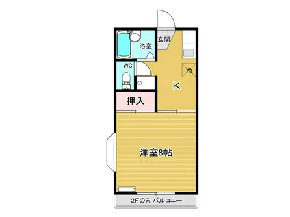 カトレアコーポI(1K/2階)の間取り写真