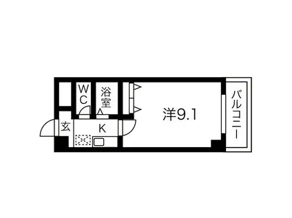 ヒョウノビル(1K/5階)の間取り写真