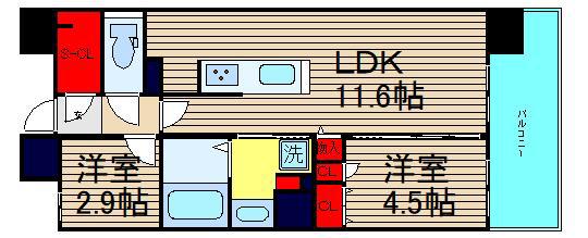 富士林プラザ15番館(1SLDK/8階)の間取り写真