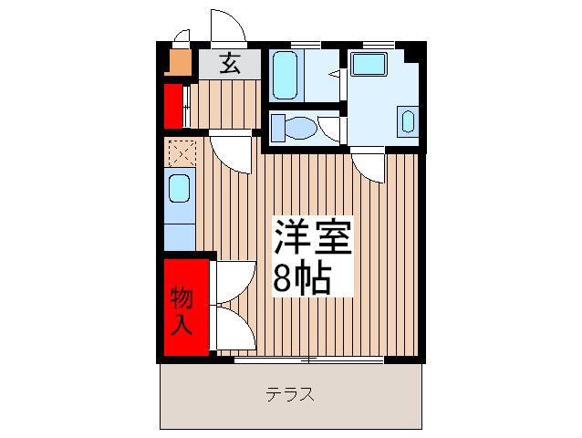 宮田ハイツ(ワンルーム/1階)の間取り写真