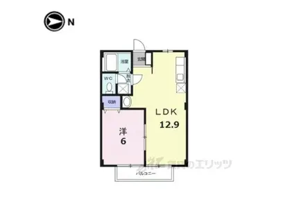 ヴィラージュ島田(1LDK/1階)の間取り写真