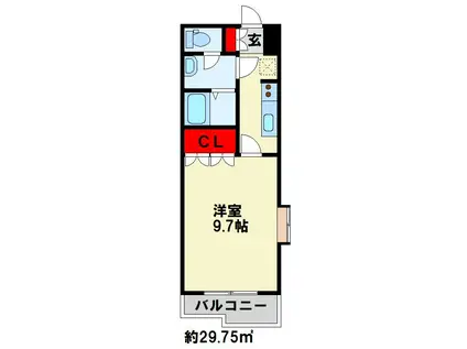 グローリアス行橋III(1K/2階)の間取り写真