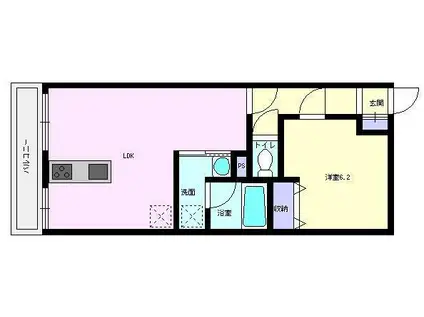 ビューパレス白金(1LDK/3階)の間取り写真