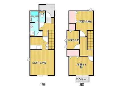 ソレイユ(3LDK/1階)の間取り写真