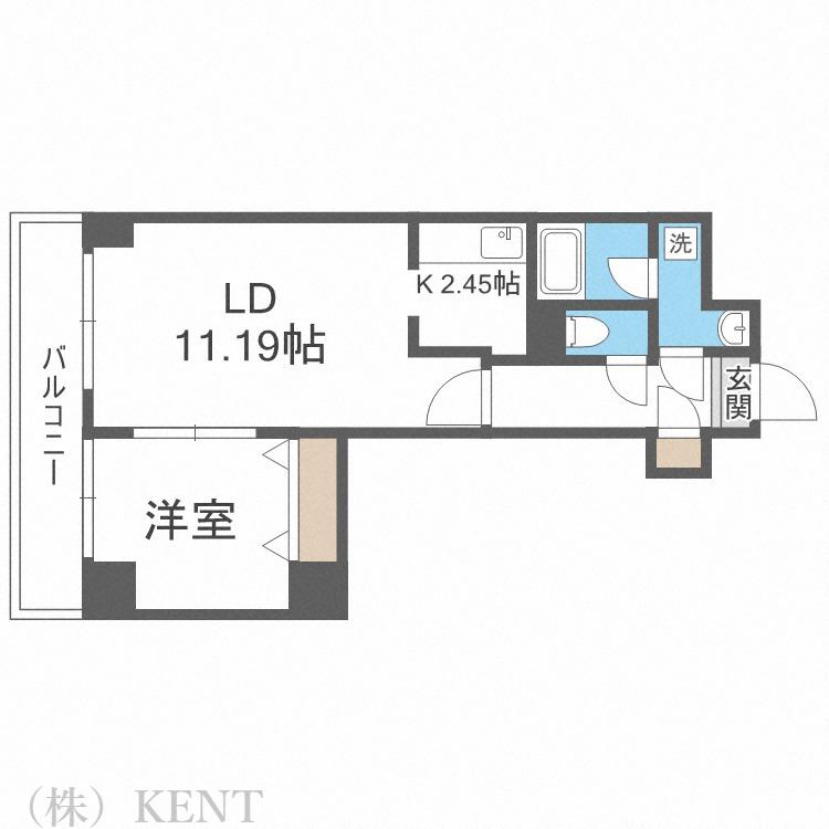 SQUARE MS614(1LDK/9階)の間取り写真