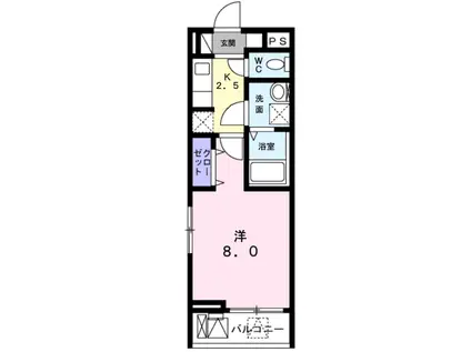 ハイツユーベン(1K/3階)の間取り写真