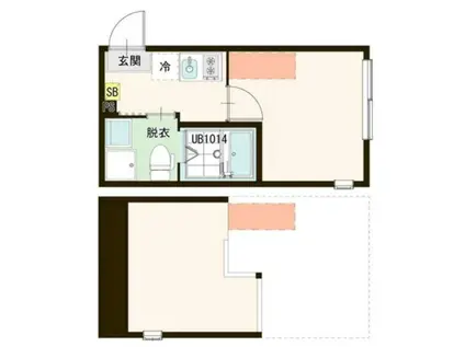 ハーモニーテラス上井草III(ワンルーム/2階)の間取り写真