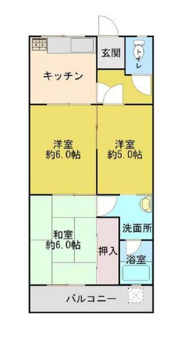 薮内ビル(3K/2階)の間取り写真