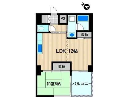 レオナI(1LDK/4階)の間取り写真