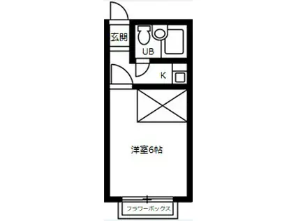 アルファ東片貝(1K/1階)の間取り写真