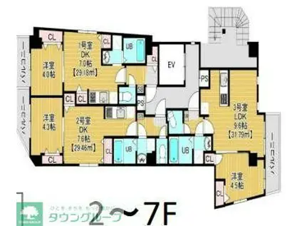 ARCRESIDENCE向島(1DK/7階)の間取り写真