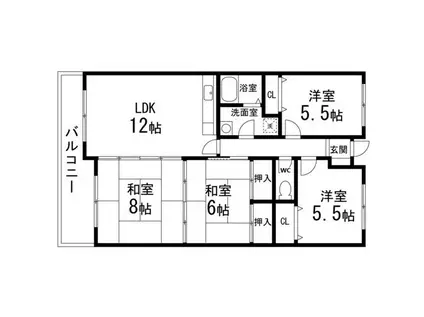 ラフィーヌ清水II(4LDK/2階)の間取り写真