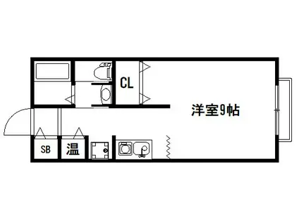 ハイツ竹上(1K/1階)の間取り写真