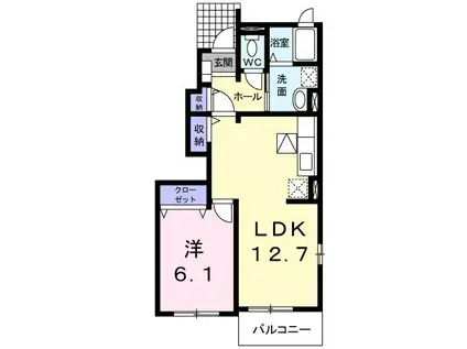 シャルマンサンフラワー・IB(1LDK/1階)の間取り写真