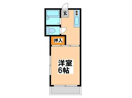 武蔵野コーポ(1K/1階)の間取り写真