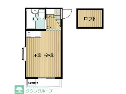 サンライズ西宮下II(ワンルーム/2階)の間取り写真