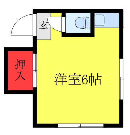 上利ビル(1K/4階)の間取り写真