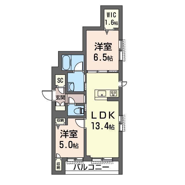ジョイア浦和別所(2LDK/3階)の間取り写真