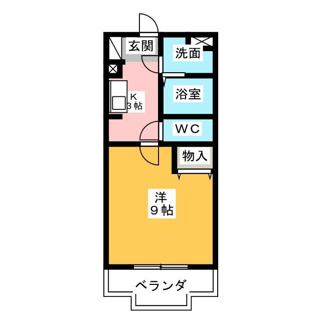 ルースヤハタ(1K/5階)の間取り写真