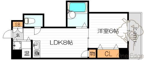 パナッシュコート梅田北(1LDK/9階)の間取り写真