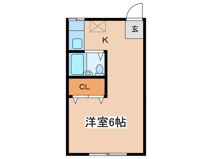 パールハウス(1K/2階)の間取り写真