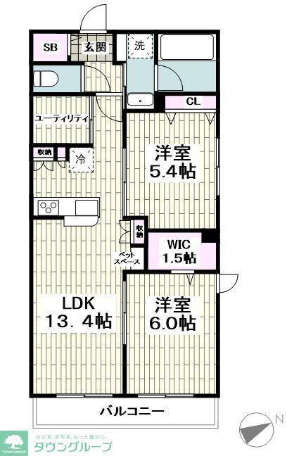 MAISON VERTU(2LDK/2階)の間取り写真