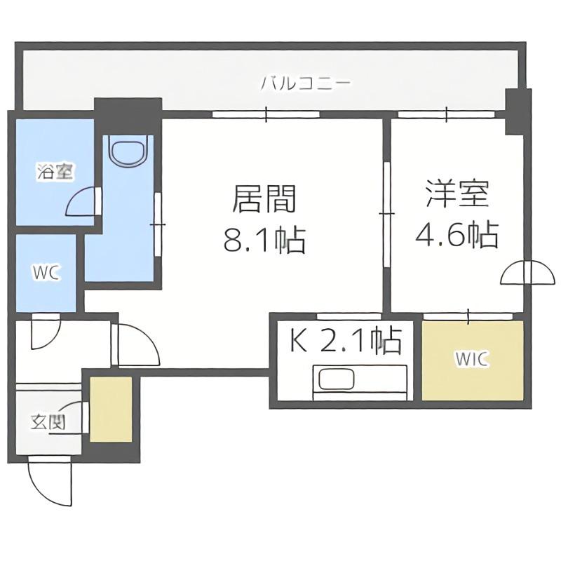 SーFORT豊平三条(1LDK/8階)の間取り写真
