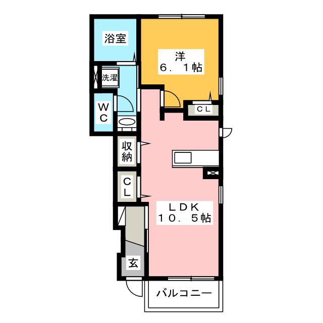 LUMIEREII(1LDK/1階)の間取り写真