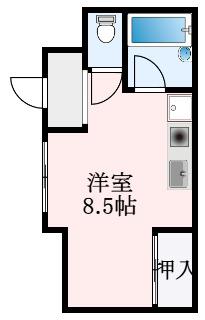 パークヒルズ千代田(ワンルーム/4階)の間取り写真