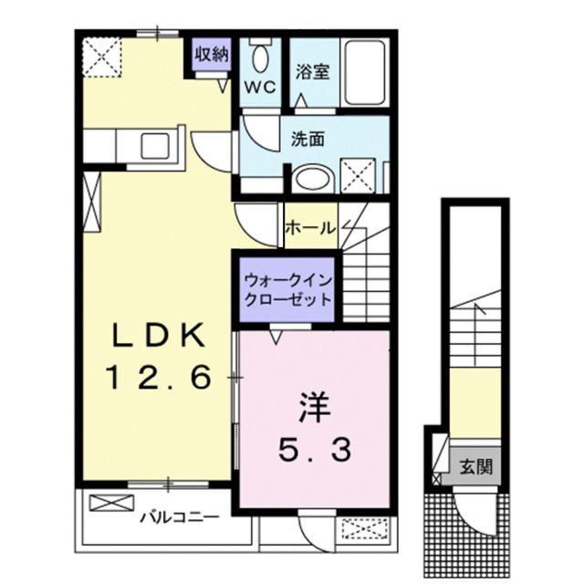 L・FRONT 雅(1LDK/2階)の間取り写真