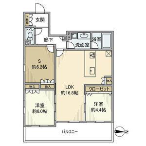 グランエスパス御所南(2SLDK/3階)の間取り写真
