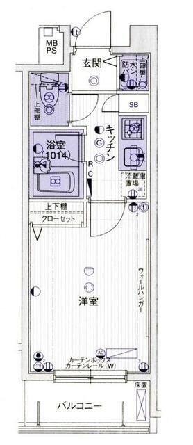 パークウェル高輪(1K/10階)の間取り写真