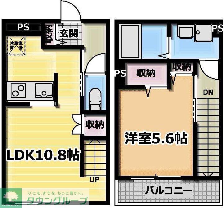 アリビオ五反野(1LDK/2階)の間取り写真