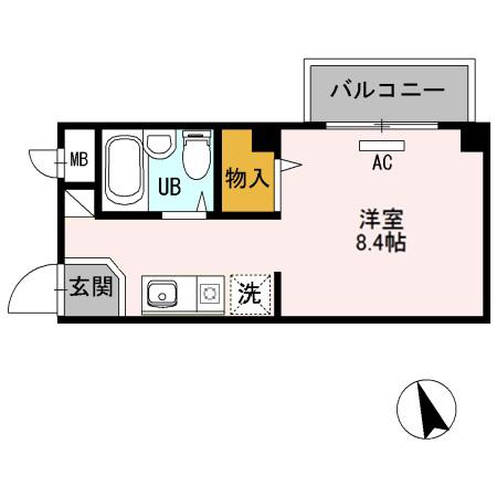 ビュー北花田(ワンルーム/3階)の間取り写真