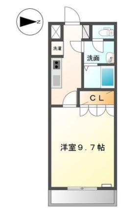 アイディールN(1K/1階)の間取り写真